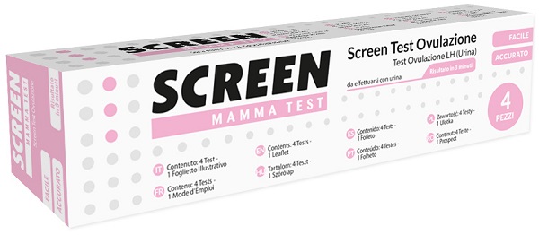 SCREEN TEST RAPIDO OVULAZIONE SCREEN 4 PEZZI - pharmaonline24.it