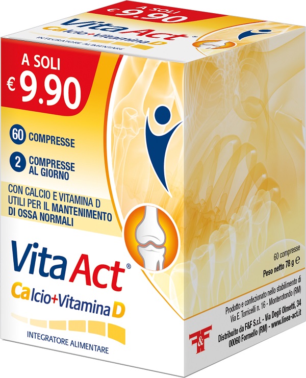 VITA ACT CALCIO + VITAMINA D 60 COMPRESSE - pharmaonline24.it