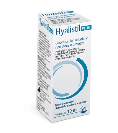 GOCCE OCULARI HYALISTIL PLUS ACIDO IALURONICO 0,4% ACQUA DISTILLATA DI GINKGO BILOBA + MIRTILLO NERO + FINOCCHIO + CENTELLA ASIATICA 10 ML - pharmaonline24.it