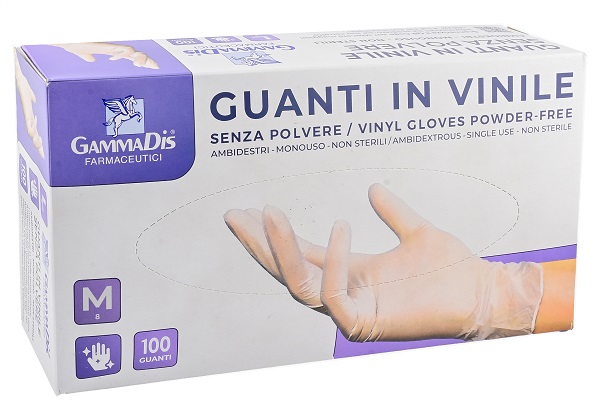 GUANTI VINILE SENZA POLVERE SMALL 100 PEZZI GAMMADIS - pharmaonline24.it