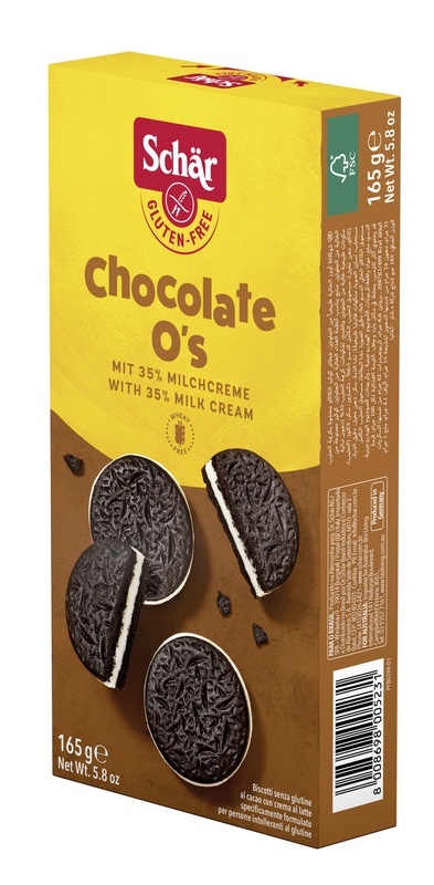 SCHAR CHOCOLATE O'S BISCOTTI AL CACAO CON CREMA AL LATTE 165 G - pharmaonline24.it