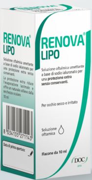 RENOVA COLLIRIO SOSTITUTO LACRIMALE A BASE DI ACIDO IALURONICO 0,4% E LIPIDI FLACONE DA 10 ML SENZA CONSERVANTI - pharmaonline24.it