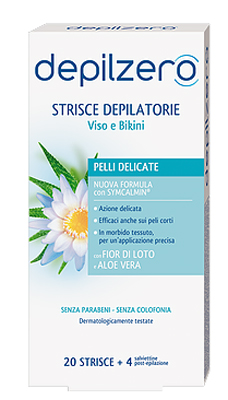 DEPILZERO STRISCE VISO E BIKINI 20 PEZZI - pharmaonline24.it
