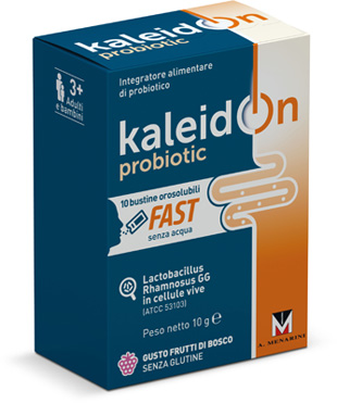 KALEIDON PROBIOTIC FAST FRUTTI DI BOSCO 10 BUSTE OROSOLUBILI - pharmaonline24.it