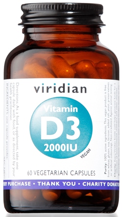 VIRIDIAN VITAMIN D3 2000IU 60CPS - pharmaonline24.it