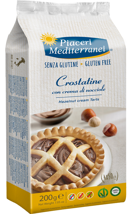 PIACERI MEDITERRANEI CROSTATINA CON CREMA DI NOCCIOLA 4 X 50 G - pharmaonline24.it