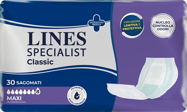 PANNOLONE PER INCONTINENZA LINES SPECIAL CLASSIC SAGOMATO MAXI 30 PEZZI - pharmaonline24.it