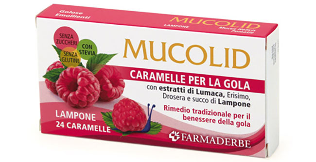 MUCOLID BRONC LUMACA & LAMPONE 24 CARAMELLE - pharmaonline24.it