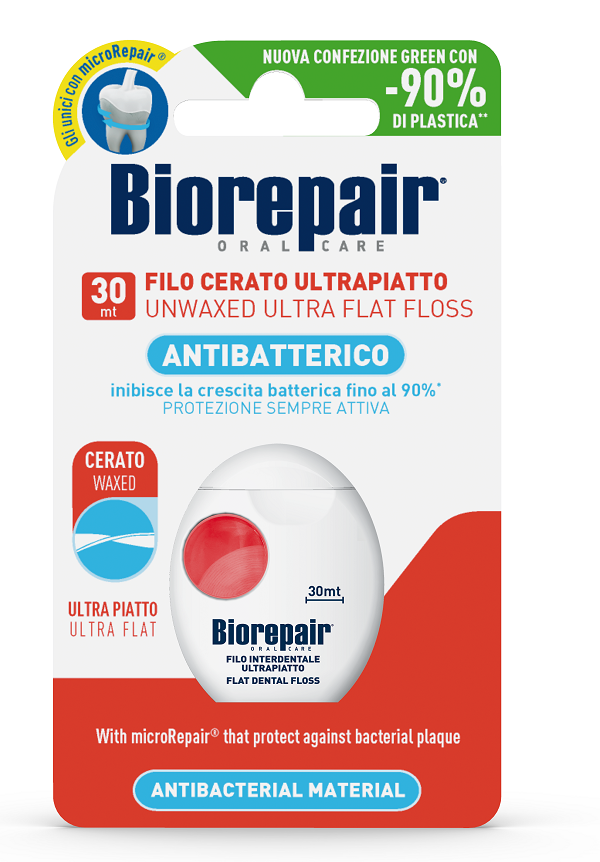 BIOREPAIR ORAL CARE ANTIBATTERICO FILO NON CERATO ULTRAPIATTO DENTI SENSIBILI 25+5 METRI - pharmaonline24.it