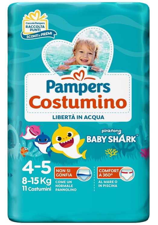 PAMPERS COSTUMINO BABY SHARK CP S 4-5 11 PEZZI - pharmaonline24.it