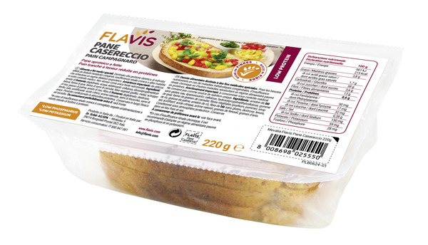 FLAVIS PANE CASERECCIO PANE APROTEICO A FETTE 220 G - pharmaonline24.it
