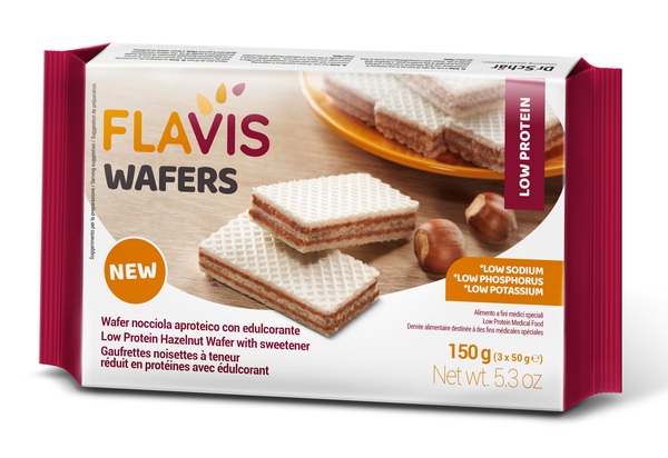 FLAVIS WAFERS NOCCIOLA APROTEICO 3 PORZIONI DA 50 G - pharmaonline24.it