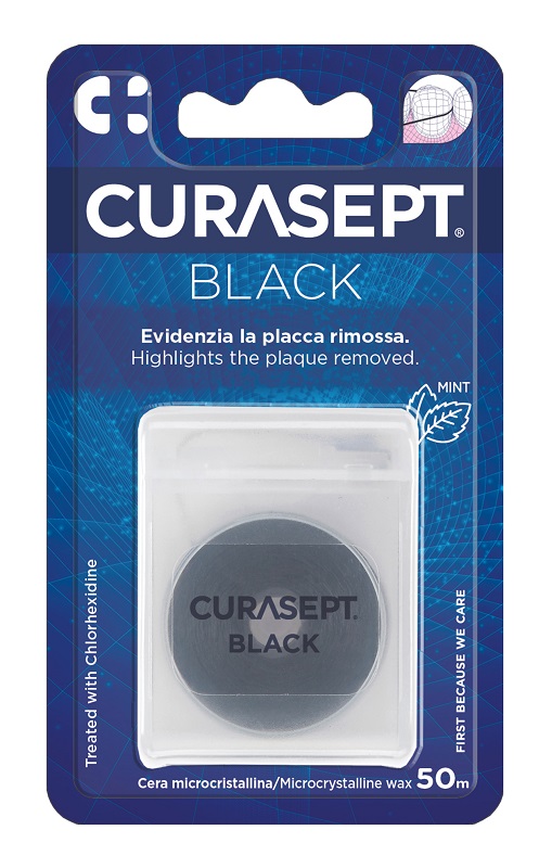 CURASEPT FLOSS CERATO NERO CLOREXIDINA - pharmaonline24.it