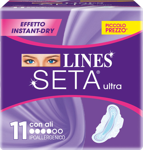 LINES SETA ULTRA ASSORBENTI CON ALI 11 PEZZI - pharmaonline24.it