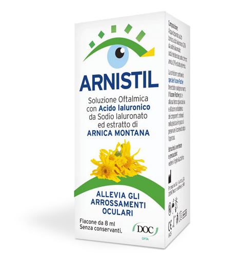 ARNISTIL SOLUZIONE OFTALMICA ACIDO IALURONICO 0,2% + ESTRATTO DI ARNICA MONTANA 0,1% FLACONE 8 ML - pharmaonline24.it