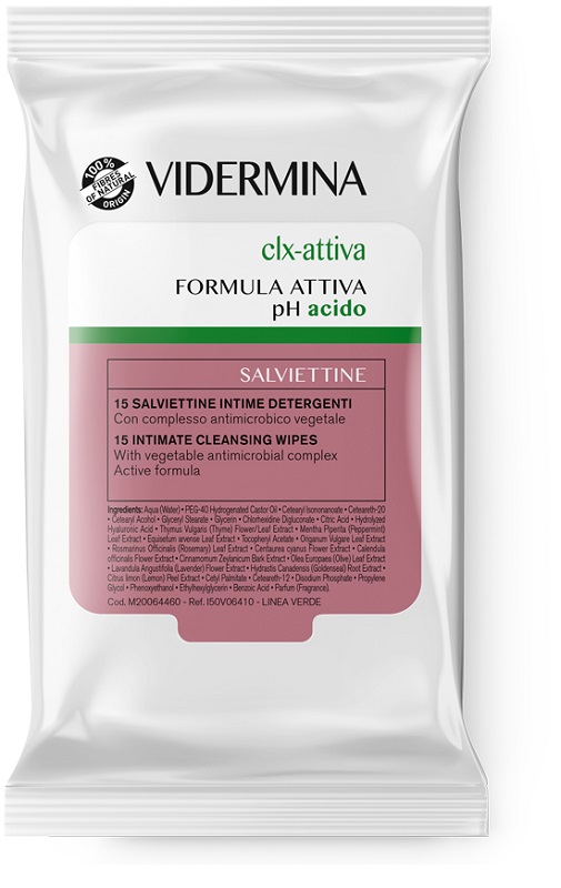 VIDERMINA CLX ATTIVA 15 SALVIETTE INTIME DETERGENTI - pharmaonline24.it