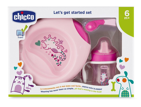 CHICCO SET PAPPA 6M+ ROSA CON CUCCHIAIO ROSA - pharmaonline24.it