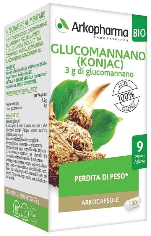ARKO CAPSULE GLUCOMANNANO BIO 130 CAPSULE - pharmaonline24.it