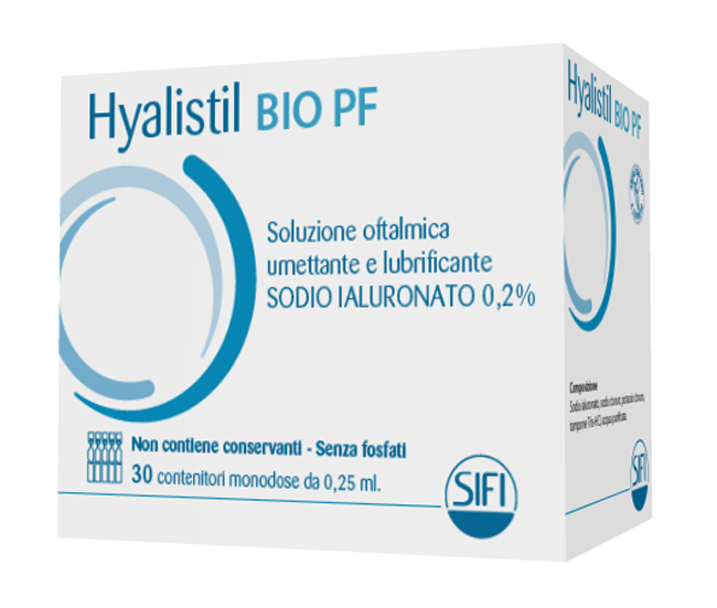 HYALISTIL BIO PF SOLUZIONE OFTALMICA PHOSPHATE FREE MONODOSE A BASE DI ACIDO IALURONICO 0,2% 30 FLACONCINI 0,25 ML - pharmaonline24.it