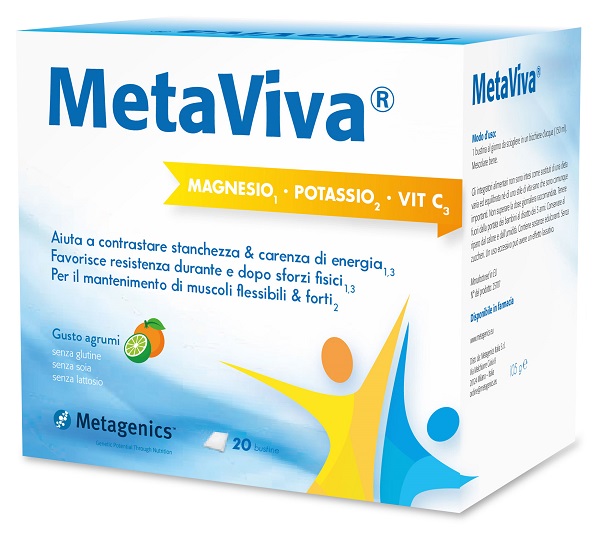 METAVIVA MAGNESIO POTASSIO VITAMINA C 20 BUSTINE - pharmaonline24.it