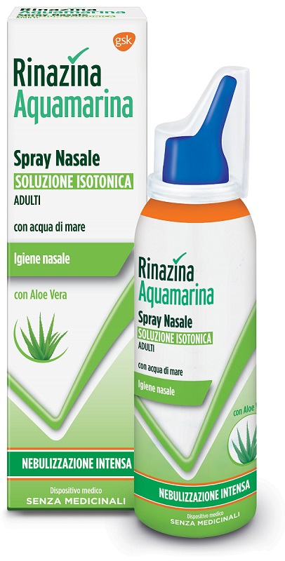 RINAZINA AQUAMARINA ISOTONICA ALOE SPRAY NEBULIZZAZIONE INTENSA 100 ML - pharmaonline24.it