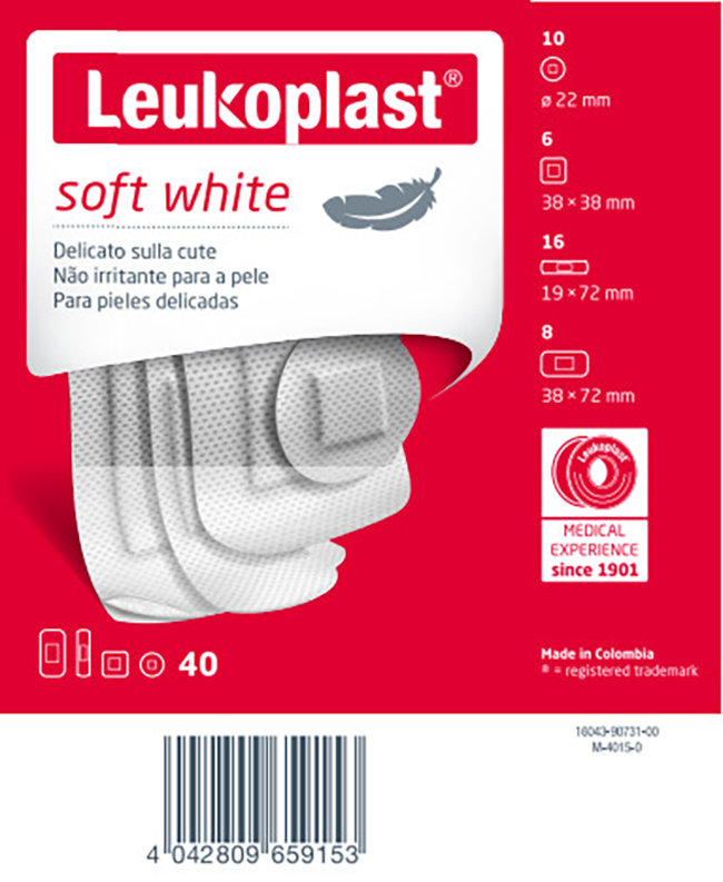 LEUKOPLAST SOFT WHITE 40 PEZZI ASSORTITI - pharmaonline24.it