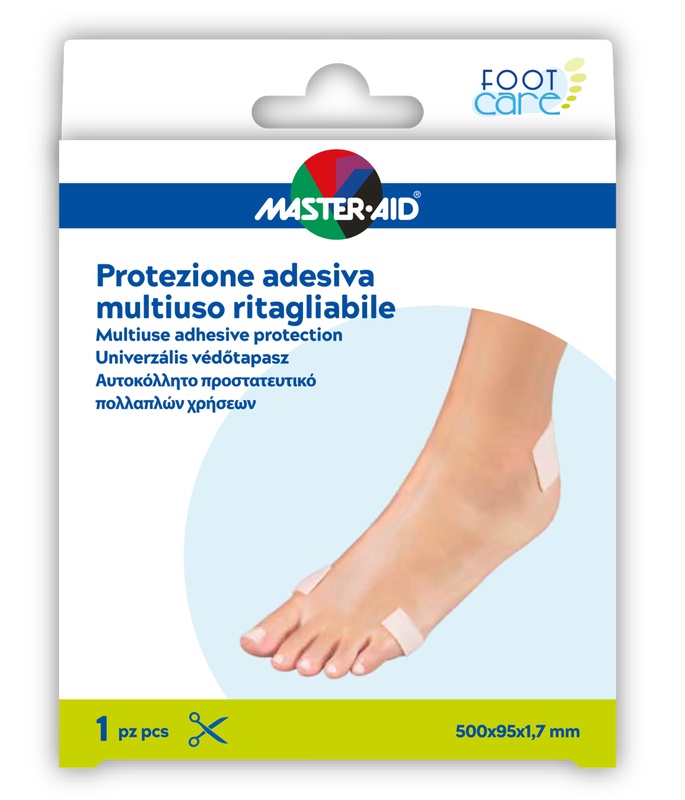 PROTEZIONE ADESIVA MULTIUSO MASTER-AID FOOTCARE RITAGLIABILE 50X9,5 CM A6 - pharmaonline24.it
