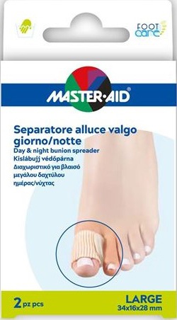 DIVARICATORE ALLUCE GIORNO/NOTTE MASTER-AID FOOTCARE LARGE 2 PEZZI D12 - pharmaonline24.it
