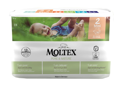 PANNOLINI MOLTEX PURE & NATURE MINI 3-6 KG TAGLIA 2 38 PEZZI - pharmaonline24.it