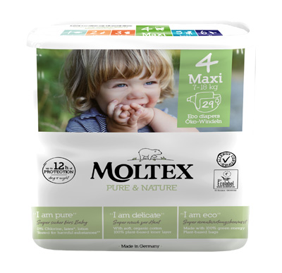PANNOLINI MOLTEX PURE & NATURE MAXI 7-14 KG TAGLIA 4 29 PEZZI - pharmaonline24.it