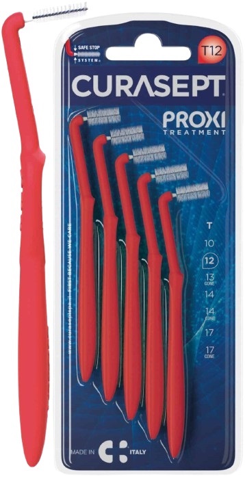 CURASEPT PROXI ANGLE T12 ROSSO/RED 5 PEZZI - pharmaonline24.it