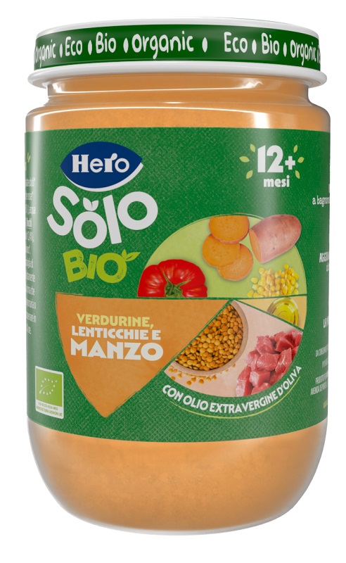 HERO SOLO OMOGENEIZZATO VERDURINE LENTICCHIE MANZO 100% BIO 190 G - pharmaonline24.it