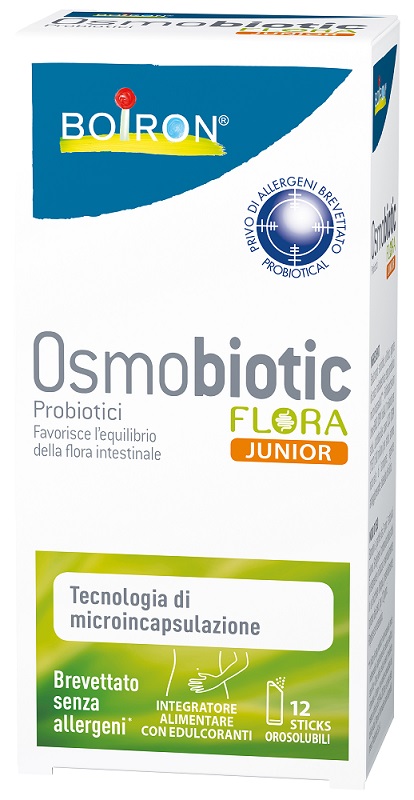 OSMOBIOTIC FLORA JUNIOR 12 STICKS OROSOLUBILI - pharmaonline24.it