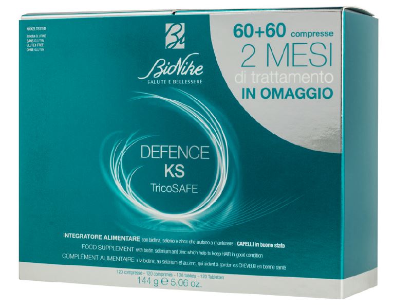 DEFENCE KS TRICOSAFE BIPACK 60 COMPRESSE + 60 COMPRESSE - pharmaonline24.it