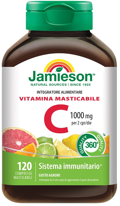 JAMIESON VITAMINA C 1000 MASTICABILE AGRUMI 120 COMPRESSE - pharmaonline24.it