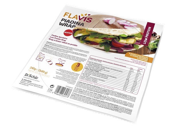 FLAVIS PIADINA WRAP APROTEICA 3 PEZZI DA 80 G - pharmaonline24.it