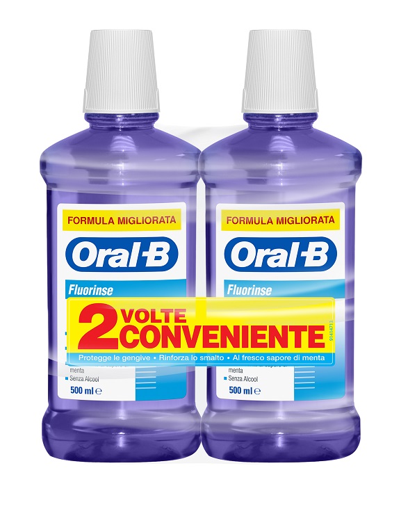 ORALB FLUORINSE COLLUTORIO ANTI CARIE 2 X 500 ML - pharmaonline24.it
