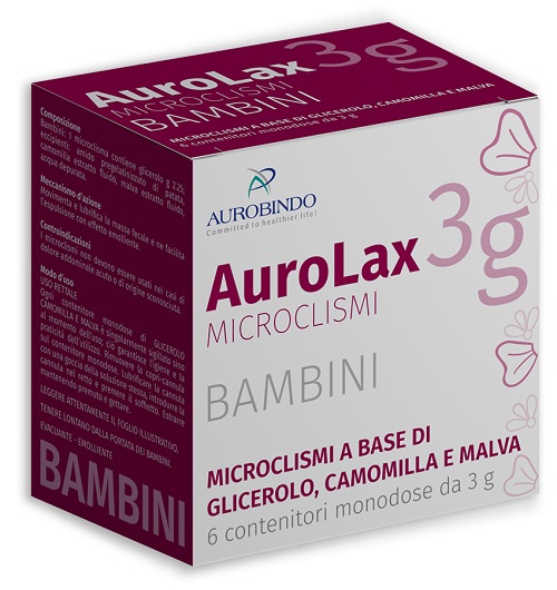 MICROCLISMI PER BAMBINI AUROLAX 6 CONTENITORI 3 G - pharmaonline24.it