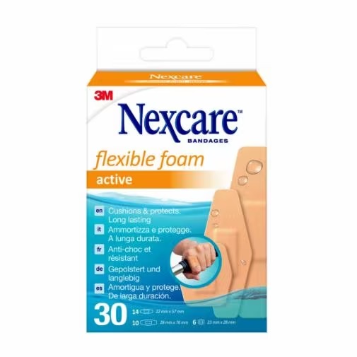 CEROTTO PREPARATO NEXCARE ACTIVE 360 GRADI N1030ASD04 ASSORTITI 3 MISURE 6 CEROTTI 23X28MM + 14 CEROTTI 22X57MM + 10 CEROTTI 28X76MM - pharmaonline24.it