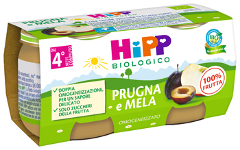 HIPP BIO OMOGENEIZZATO PRUGNA E MELA 2 X 80 G - pharmaonline24.it