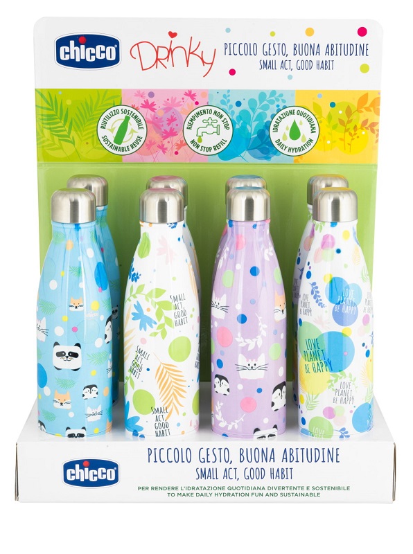 CHICCO BOTTIGLIA INOX DA 500 ML DISPLAY BOX - pharmaonline24.it