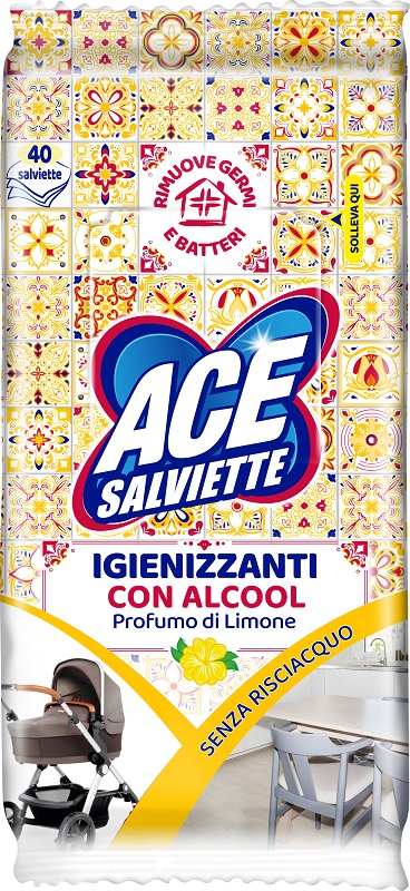 ACE SALVIETTE IGIENIZZANTI SGRASSANTI 40 PEZZI - pharmaonline24.it