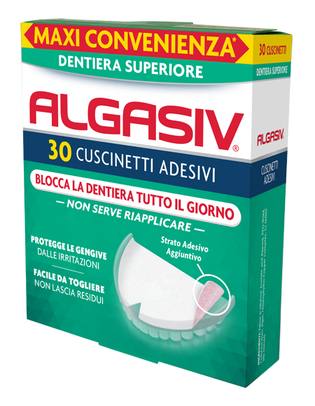 ALGASIV ADESIVO PER PROTESI DENTARIA SUPERIORE 30 PEZZI - pharmaonline24.it