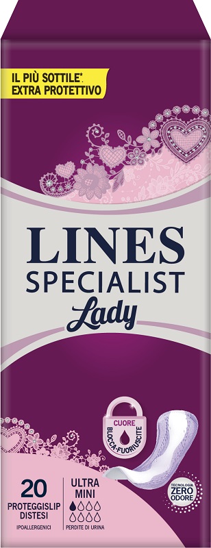 ASSORBENTI PER INCONTINENZA LINES SPECIALIST LADY ULTRAMINI 20 PEZZI - pharmaonline24.it