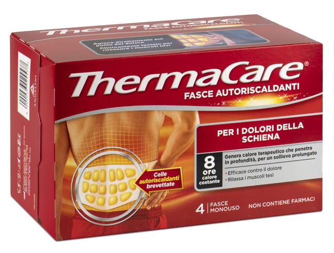 FASCIA AUTORISCALDANTE A CALORE TERAPEUTICO THERMACARE SCHIENA 4 PEZZI - pharmaonline24.it
