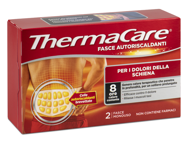 FASCIA AUTORISCALDANTE A CALORE TERAPEUTICO THERMACARE SCHIENA 2 PEZZI - pharmaonline24.it