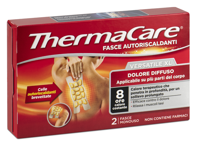 FASCIA AUTORISCALDANTE VERSATILE THERMACARE XL 2 PEZZI - pharmaonline24.it