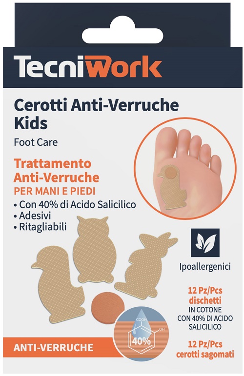 CEROTTO ANTI VERRUCHE BIMBI 12 PEZZI + 12 FIXING ANIMIALI TERRA COLORE BEIGE - pharmaonline24.it