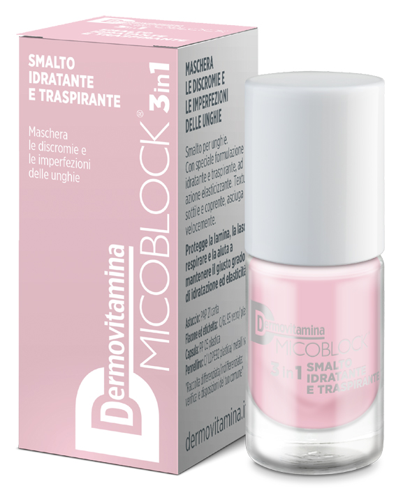 DERMOVITAMINA MICOBLOCK 3 IN 1 SMALTO IDRATANTE E TRASPIRANTE ROSA CHIARO 5 ML - pharmaonline24.it