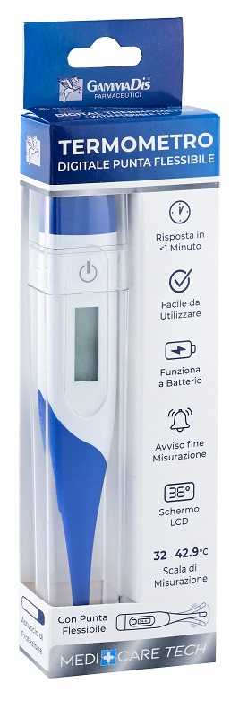 TERMOMETRO DIGITALE PUNTA FLESSIBILE CON CUSTODIA PROTETTIVA MEDICARE - pharmaonline24.it